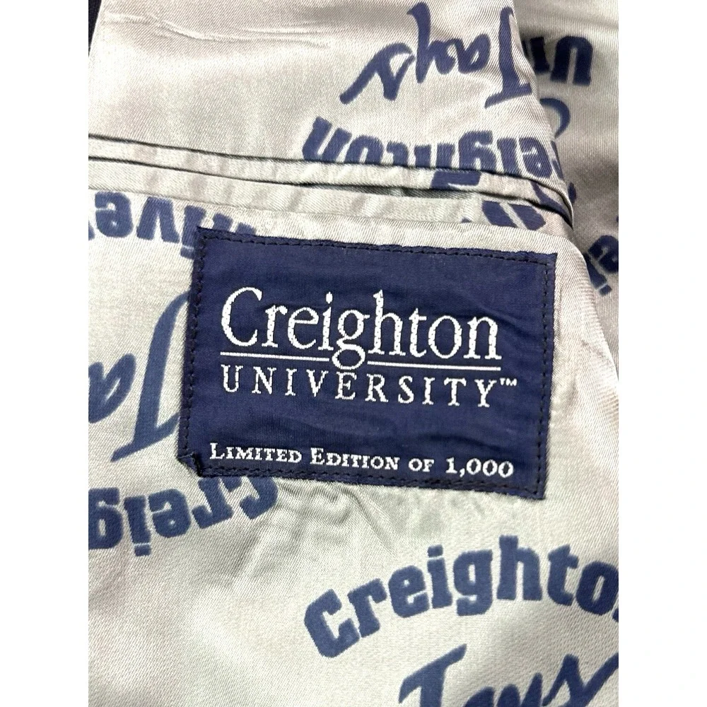 vtg Creighton Blue Jays‎ 38S navy blue blazer jacket sport suit coat wool usa